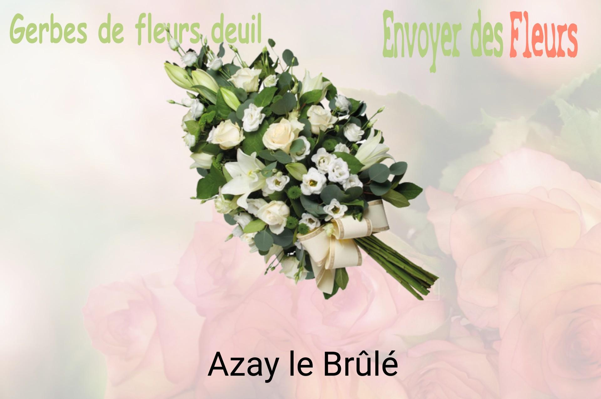 Gerbe de fleurs de deuil livrée à Azay-le-Brûlé
